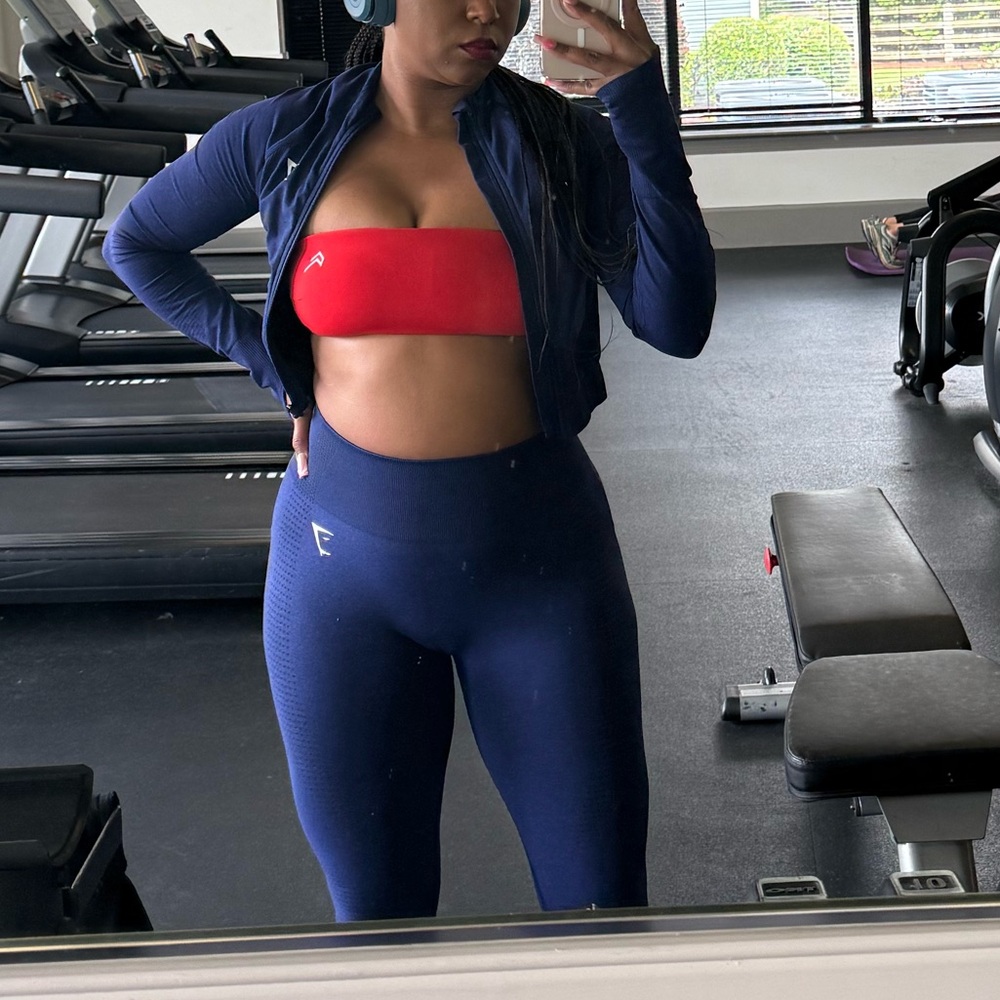 Gymshark Maroon Leggings L & Jacket M